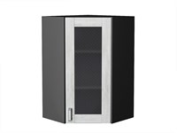 Кухонный  Шкаф верхний угловой остекленный Лофт Graphite, Nordic Oak, 920, каркас ЛДСП  Graphite, фасад МДФ/Стекло  Nordic Oak,  920*600*600 sppr5VVTtoAR41045