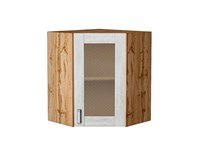 Кухонный  Шкаф верхний угловой остекленный Лофт Дуб Вотан, Nordic Oak, 720, каркас ЛДСП  Дуб Вотан, фасад МДФ/Стекло  Nordic Oak,  716*600*600 sppr5VVTtoAR63318