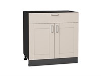 Кухонный  Шкаф нижний с 2-мя дверцами и ящиком Лофт Graphite, Cream Silk, 800, каркас ЛДСП  Graphite, фасад МДФ  Cream Silk,  816*800*480 sppr5VVTtoAR71579