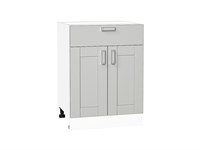 Кухонный  Шкаф нижний с 2-мя дверцами и ящиком Лофт Белый, Grey Silk, 600, каркас ЛДСП  Белый, фасад МДФ  Grey Silk,  816*600*480 sppr5VVTtoAR69707