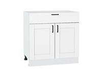 Кухонный  Шкаф нижний с 2-мя дверцами и ящиком Лофт Белый, Super White, 800, каркас ЛДСП  Белый, фасад МДФ  Super White,  816*800*480 sppr5VVTtoAR56582