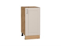 Кухонный  Шкаф нижний с 1-ой дверцей Лофт Дуб Вотан, Cream Silk, 400, каркас ЛДСП  Дуб Вотан, фасад МДФ  Cream Silk,  816*400*480 sppr5VVTtoAR71561