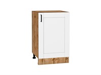 Кухонный  Шкаф нижний с 1-ой дверцей Лофт Дуб Вотан, Super White, 500, каркас ЛДСП  Дуб Вотан, фасад МДФ  Super White,  816*500*480 sppr5VVTtoAR63356