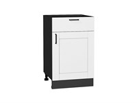 Кухонный  Шкаф нижний с 1-ой дверцей и ящиком Лофт Graphite, Super White, 500, каркас ЛДСП  Graphite, фасад МДФ  Super White,  816*500*480 sppr5VVTtoAR55299