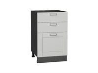 Кухонный  Шкаф нижний с 3-мя ящиками Лофт Graphite, Grey Silk, 500, каркас ЛДСП  Graphite, фасад МДФ  Grey Silk,  816*500*480 sppr5VVTtoAR69731