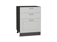 Кухонный  Шкаф нижний с 3-мя ящиками Лофт Graphite, Grey Silk, 600, каркас ЛДСП  Graphite, фасад МДФ  Grey Silk,  816*600*480 sppr5VVTtoAR69732
