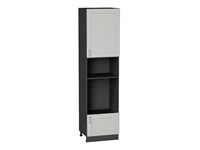 Кухонный  Шкаф пенал с 1-ой дверцей и ящиком под технику Лофт Graphite, Grey Silk, 2340, каркас ЛДСП  Graphite, фасад МДФ  Grey Silk,  2336*600*576 sppr5VVTtoAR69745