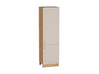 Кухонный  Шкаф пенал с 2-мя дверцами Лофт Дуб Вотан, Cream Silk, 2140, 600, каркас ЛДСП  Дуб Вотан, фасад МДФ  Cream Silk,  2132*600*576 sppr5VVTtoAR71616