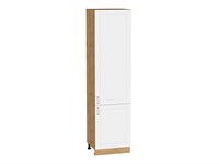 Кухонный  Шкаф пенал с 2-мя дверцами Лофт Дуб Вотан, White Silk, 2340, 600, каркас ЛДСП  Дуб Вотан, фасад МДФ  White Silk,  2336*600*576 sppr5VVTtoAR63432