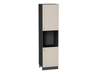 Кухонный  Шкаф пенал с 2-мя дверцами под технику Лофт Graphite, Cream Silk, 2340, каркас ЛДСП  Graphite, фасад МДФ  Cream Silk,  2336*600*576 sppr5VVTtoAR71628