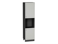 Кухонный  Шкаф пенал с 2-мя дверцами под технику Лофт Graphite, Grey Silk, 2340, каркас ЛДСП  Graphite, фасад МДФ  Grey Silk,  2336*600*576 sppr5VVTtoAR69763
