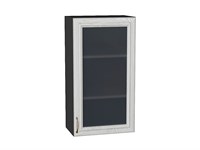 Кухонный  Шкаф верхний с 1-ой остекленной дверцей Шале Graphite, White Dreamline, 920, 500, каркас ЛДСП  Graphite, фасад МДФ/Стекло  White Dreamline,  920*500*320 sppr5VVTtoAR53798