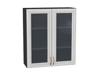 Кухонный  Шкаф верхний с 2-мя остекленными дверцами Шале Graphite, White Dreamline, 920, 800, каркас ЛДСП  Graphite, фасад   White Dreamline,  920*800*302 sppr5VVTtoAR53834
