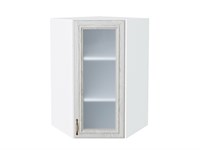 Кухонный  Шкаф верхний угловой остекленный Шале Белый, White Dreamline, 920, каркас ЛДСП  Белый, фасад МДФ/Стекло  White Dreamline,  920*600*600 sppr5VVTtoAR53852