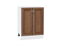 Кухонный  Шкаф нижний с 2-мя дверцами Шале Белый, Brown Dreamline, 600, каркас ЛДСП  Белый, фасад МДФ  Brown Dreamline,  816*600*480 sppr5VVTtoAR53979
