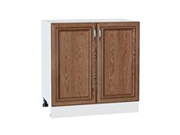 Кухонный  Шкаф нижний с 2-мя дверцами Шале Белый, Brown Dreamline, 800, каркас ЛДСП  Белый, фасад МДФ  Brown Dreamline,  816*800*480 sppr5VVTtoAR53980