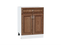 Кухонный  Шкаф нижний с 2-мя дверцами и ящиком Шале Белый, Brown Dreamline, 600, каркас ЛДСП  Белый, фасад МДФ  Brown Dreamline,  816*600*480 sppr5VVTtoAR53973
