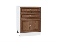 Кухонный  Шкаф нижний с 3-мя ящиками Шале Белый, Brown Dreamline, 600, каркас ЛДСП  Белый, фасад МДФ  Brown Dreamline,  816*600*480 sppr5VVTtoAR53996