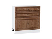 Кухонный  Шкаф нижний с 3-мя ящиками Шале Белый, Brown Dreamline, 800, каркас ЛДСП  Белый, фасад МДФ  Brown Dreamline,  816*800*480 sppr5VVTtoAR53997