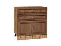 Кухонный  Шкаф нижний с 3-мя ящиками Шале Дуб Вотан, Brown Dreamline, 800, каркас ЛДСП  Дуб Вотан, фасад МДФ  Brown Dreamline,  816*800*480 sppr5VVTtoAR61394