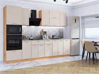 Кухонный гарнитур модульный Квадро-01, каркас ЛДСП  Дуб Вотан, фасад МДФ  Кашемир,  2140*3000*600 sppr5VVTtoAR74586