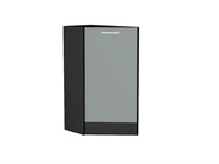 Кухонный  Шкаф нижний торцевой Квадро Graphite, Аквамарин, каркас ЛДСП  Graphite, фасад МДФ  Аквамарин,  816*296*555 sppr5VVTtoAR73674