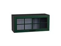 Кухонный  Шкаф верхний горизонтальный остекленный Дублин Graphite, Special Green, 800, каркас ЛДСП  Graphite, фасад МДФ/Стекло  Special Green,  358*800*318 sppr5VVTtoAR74275