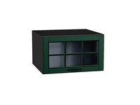 Кухонный  Шкаф верхний горизонтальный остекленный глубокий Дублин Graphite, Special Green, 600, каркас ЛДСП  Graphite, фасад МДФ/Стекло  Special Green,  358*600*574 sppr5VVTtoAR74256