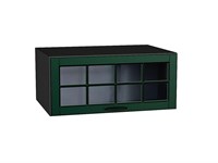 Кухонный  Шкаф верхний горизонтальный остекленный глубокий Дублин Graphite, Special Green, 800, каркас ЛДСП  Graphite, фасад МДФ/Стекло  Special Green,  358*800*574 sppr5VVTtoAR74257