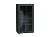 Кухонный  Шкаф верхний с 1-ой остекленной дверцей Дублин Graphite, Special Green, 920, 500, каркас ЛДСП  Graphite, фасад МДФ/Стекло  Special Green,  920*500*318 sppr5VVTtoAR74341