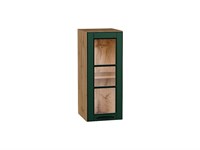 Кухонный  Шкаф верхний с 1-ой остекленной дверцей Дублин Дуб Вотан, Special Green, 720, 300, каркас ЛДСП  Дуб Вотан, фасад МДФ/Стекло  Special Green,  716*300*318 sppr5VVTtoAR74324