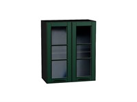 Кухонный  Шкаф верхний с 2-мя остекленными дверцами Дублин Graphite, Special Green, 720, 600, каркас ЛДСП  Graphite, фасад МДФ/Стекло  Special Green,  716*600*318 sppr5VVTtoAR74308