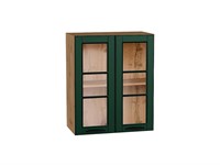 Кухонный  Шкаф верхний с 2-мя остекленными дверцами Дублин Дуб Вотан, Special Green, 720, 600, каркас ЛДСП  Дуб Вотан, фасад МДФ/Стекло  Special Green,  716*600*318 sppr5VVTtoAR74300