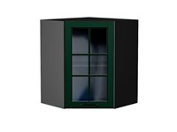 Кухонный  Шкаф верхний угловой остекленный Дублин Graphite, Special Green, 720, каркас ЛДСП  Graphite, фасад МДФ/Стекло  Special Green,  716*600*600 sppr5VVTtoAR74286