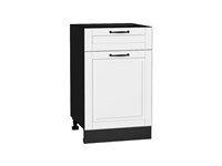 Кухонный  Шкаф нижний с 1-ой дверцей и ящиком Дублин Graphite, Special White, 500, каркас ЛДСП  Graphite, фасад МДФ  Special White,  816*500*478 sppr5VVTtoAR73483