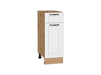 Кухонный  Шкаф нижний с 1-ой дверцей и ящиком Дублин Дуб Вотан, Special White, 300, каркас ЛДСП  Дуб Вотан, фасад МДФ  Special White,  816*300*478 sppr5VVTtoAR73473