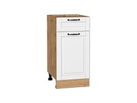 Кухонный  Шкаф нижний с 1-ой дверцей и ящиком Дублин Дуб Вотан, Special White, 400, каркас ЛДСП  Дуб Вотан, фасад МДФ  Special White,  816*400*478 sppr5VVTtoAR73475