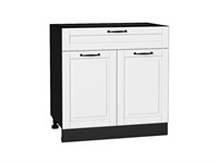 Кухонный  Шкаф нижний с 2-мя дверцами и ящиком Дублин Graphite, Special White, 800, каркас ЛДСП  Graphite, фасад МДФ  Special White,  816*800*478 sppr5VVTtoAR73586