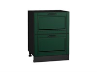 Кухонный  Шкаф нижний с 2-мя ящиками Дублин Graphite, Special Green, каркас ЛДСП  Graphite, фасад МДФ  Special Green,  816*600*478 sppr5VVTtoAR73556