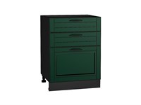Кухонный  Шкаф нижний с 3-мя ящиками Дублин Graphite, Special Green, 600, каркас ЛДСП  Graphite, фасад МДФ  Special Green,  816*600*478 sppr5VVTtoAR73653