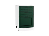 Кухонный  Шкаф нижний с 3-мя ящиками Дублин Белый, Special Green, 500, каркас ЛДСП  Белый, фасад МДФ  Special Green,  816*500*478 sppr5VVTtoAR73594