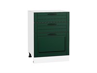 Кухонный  Шкаф нижний с 3-мя ящиками Дублин Белый, Special Green, 600, каркас ЛДСП  Белый, фасад МДФ  Special Green,  816*600*478 sppr5VVTtoAR73595
