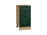 Кухонный  Шкаф нижний с 3-мя ящиками Дублин Дуб Вотан, Special Green, 400, каркас ЛДСП  Дуб Вотан, фасад МДФ  Special Green,  816*400*478 sppr5VVTtoAR73618