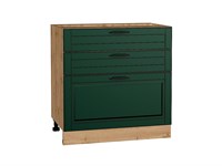Кухонный  Шкаф нижний с 3-мя ящиками Дублин Дуб Вотан, Special Green, 800, каркас ЛДСП  Дуб Вотан, фасад МДФ  Special Green,  816*800*478 sppr5VVTtoAR73633