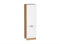 Кухонный  Шкаф пенал с 2-мя дверцами Дублин Дуб Вотан, Special White, 2140, 600, каркас ЛДСП  Дуб Вотан, фасад МДФ  Special White,  2132*600*574 sppr5VVTtoAR73747