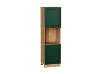 Кухонный  Шкаф пенал с 2-мя дверцами под технику Дублин Дуб Вотан, Special Green, 2140, каркас ЛДСП  Дуб Вотан, фасад МДФ  Special Green,  2132*600*574 sppr5VVTtoAR73794