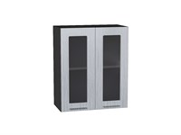 Кухонный  Шкаф верхний с 2-мя остекленными дверцами Валерия-М Graphite, Серый металлик дождь светлый, 720, 600, каркас ЛДСП  Graphite, фасад МДФ/Стекло  Серый металлик дождь светлый,  716*600*318 sppr5VVTtoAR37922