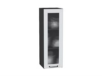 Кухонный  Шкаф верхний с 1-ой остекленной дверцей Ницца Graphite, Blanco, 920, 300, Кризет, каркас ЛДСП  Graphite, фасад МДФ/Стекло  Blanco,  920*300*318 sppr5VVTtoAR44216