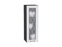 Кухонный  Шкаф верхний с 1-ой остекленной дверцей Ницца Graphite, Белый, 920, 300, каркас ЛДСП  Graphite, фасад МДФ/Стекло  Белый,  920*300*318 sppr5VVTtoAR54670