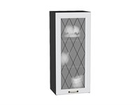 Кухонный  Шкаф верхний с 1-ой остекленной дверцей Ницца Graphite, Белый, 920, 400, каркас ЛДСП  Graphite, фасад МДФ/Стекло  Белый,  920*400*318 sppr5VVTtoAR54671
